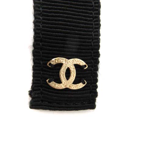シャネル CHANEL ベルト ココマーク リボン チェーン 黒 ブラック G20C  