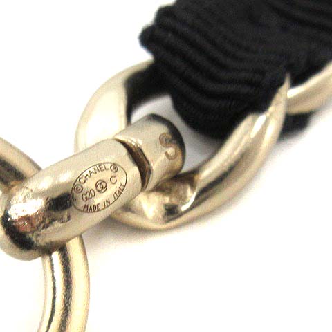 シャネル CHANEL ベルト ココマーク リボン チェーン 黒 ブラック G20C  