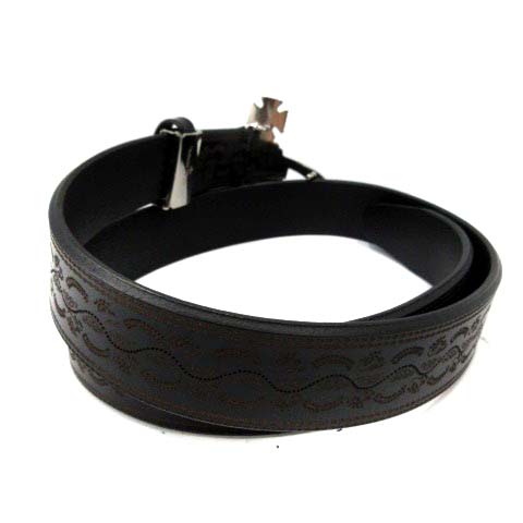 ヴィヴィアンウエストウッドマン Vivienne Westwood Man ベルト オーブバックル レザー 総柄 茶 ブラウン Yi5 メンズ 170 ベクトルパーク