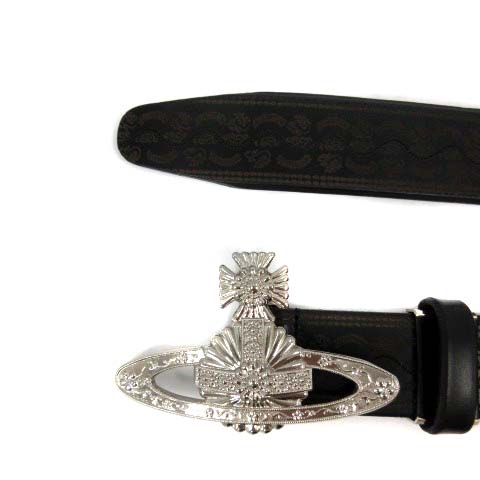 ヴィヴィアンウエストウッドマン Vivienne Westwood Man ベルト オーブバックル レザー 総柄 茶 ブラウン Yi5 メンズ 170 ベクトルパーク