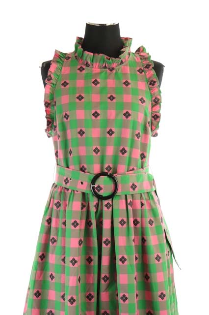ケイトスペード KATE SPADE ギンガムチェック ノースリーブ ワンピース  