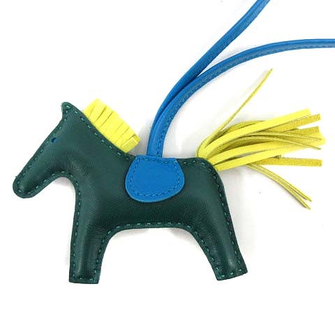 エルメス HERMES ロデオPMチャーム キーホルダー バッグチャーム 馬 緑