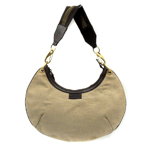 グッチ GUCCI 三日月型 ワンショルダーバッグ レザー キャンバス 