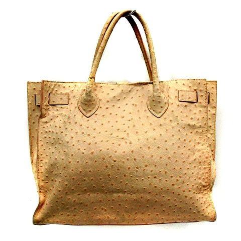 フルラ FURLA トートバッグ オーストリッチ型押し レザー ベージュ 