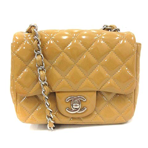 シャネル CHANEL ショルダーバッグ ミニ エナメル マトラッセ ココ 