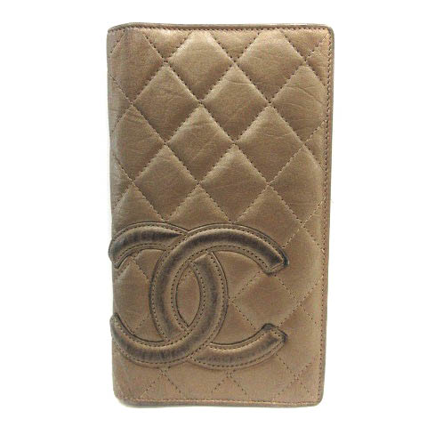 シャネル CHANEL カンボンライン マトラッセ 長財布 二つ折り レザー 
