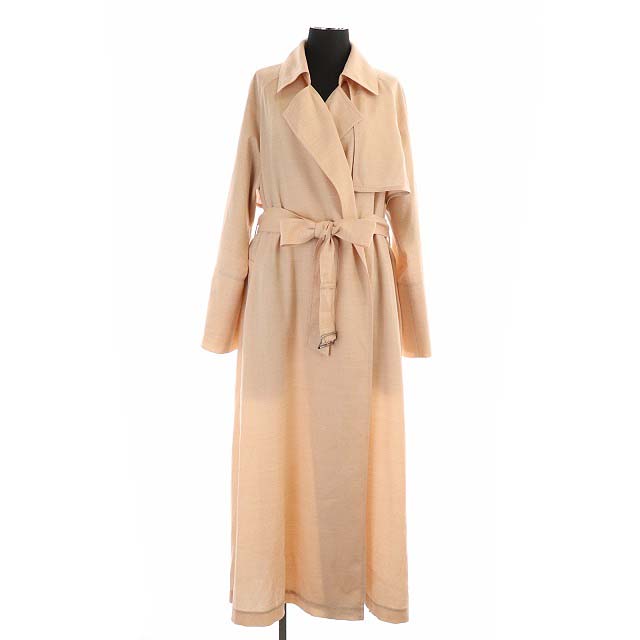 未使用品 エブール Ebure ロングトレンチコート スプリングコート アウター ロング ベルト付き 36 ピンク Df Os Sh レディース 170 ベクトルパーク