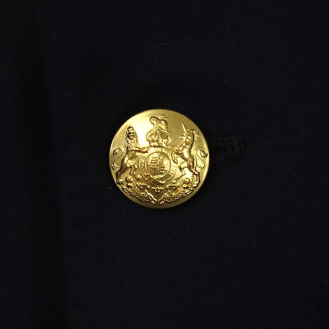 ラルフローレン RALPH LAUREN ロゴ刺繍 ウール 金ボタン テーラード 