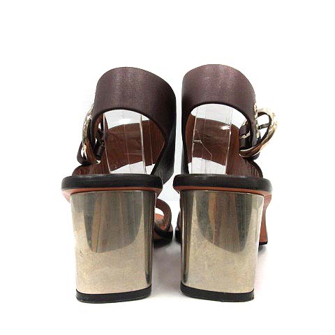 セリーヌ CELINE サンダル メタルヒール ハイヒール ストラップ レザー 