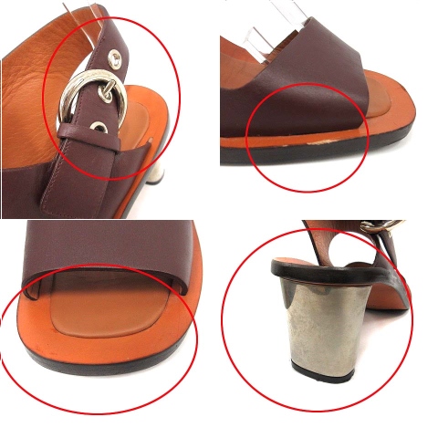 セリーヌ CELINE サンダル メタルヒール ハイヒール ストラップ レザー 
