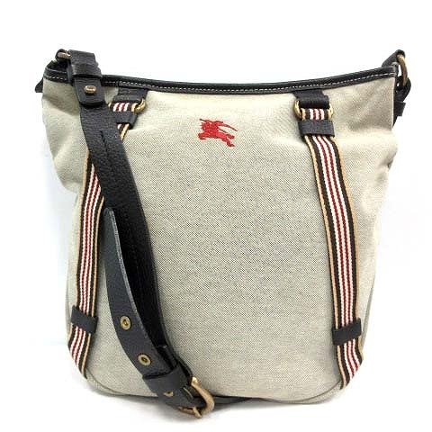 BURBERRY ショルダーバッグ グレー/レッド BURBERRY ショルダーバッグ グレー/レッド