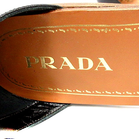 プラダ PRADA サンダル フラット ストラップ レザー 38 25cm 小売価格 新品 PRADA 38 サンダル レザー シルバー フラット サンダル