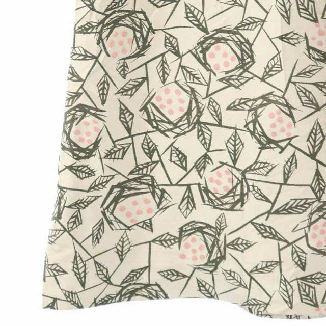 ミナペルホネン Mina Perhonen Rosette 花柄aラインスカート ひざ丈 ミディ丈 シルク アイボリー ピンク 緑 グリーン Df Os レディース 170 ベクトルパーク