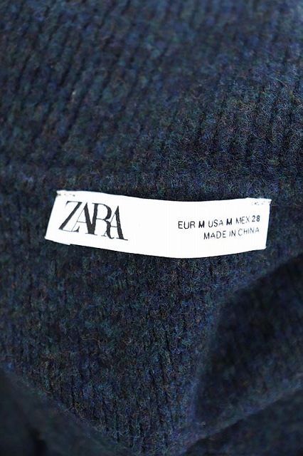 ザラ Zara ニットワンピース 長袖 マキシ丈 プルオーバー M 青 緑 エメラルドグリーン Cm Os レディース 170 ベクトルパーク