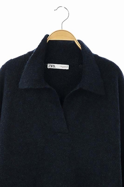 ザラ Zara ニットワンピース 長袖 マキシ丈 プルオーバー M 青 緑 エメラルドグリーン Cm Os レディース 170 ベクトルパーク