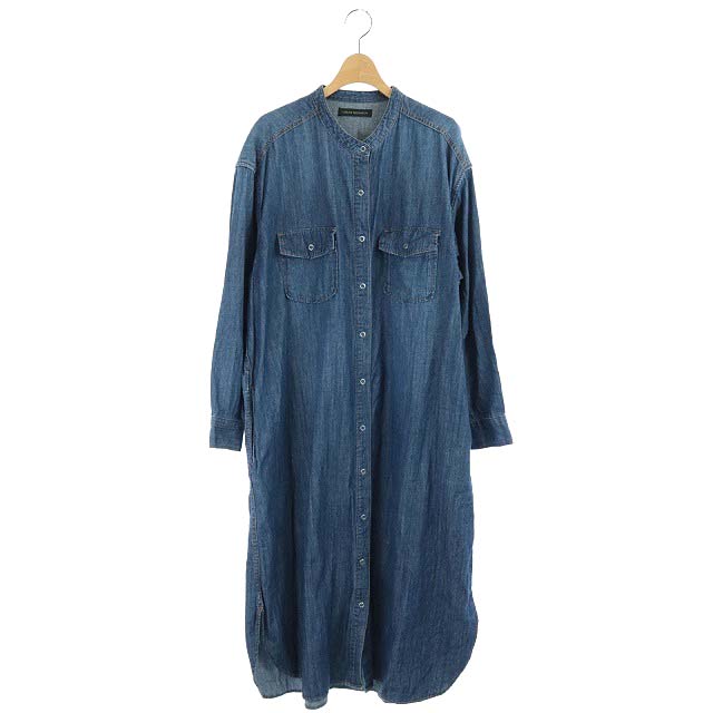 アーバンリサーチ Urban Research ss デニムオーバーシャツワンピース バンドカラー ロング 長袖 F インディゴ 紺 Hs Os レディース 170 ベクトルパーク