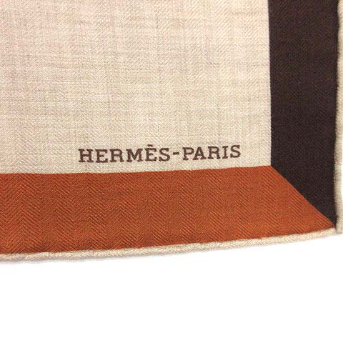 エルメス HERMES スカーフ カレ90 Encadre Blason カシミヤ シルク混  