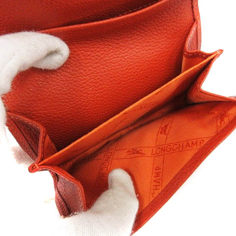 ロンシャン LONGCHAMP カードケース 名刺入れ 二つ折り レザー 