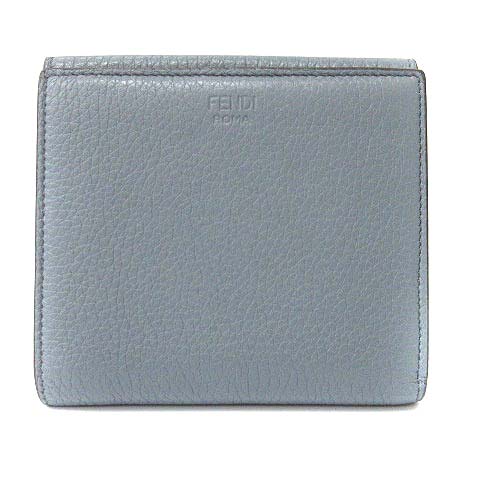 フェンディ FENDI 財布 二つ折り ピーカブー PEEKABOO レザー グレー 