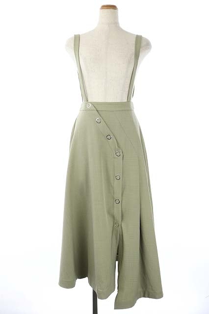 アメリヴィンテージ Ameri Vintage リングドットジャンパースカート サロペット フレア ロング S 黄緑 ライトグリーン Hk Os レディース 170 ベクトルパーク