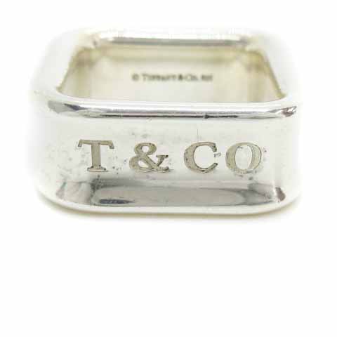 ☘️Tiffany &Co. ☘️シルバー925☘️スクエアリング ☘️ペアリング☘️ ティファニー TIFFANY & CO. スクエアリング 指輪 リング 1837 6