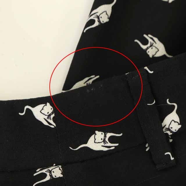 ミュウミュウ miumiu 猫柄パンツ スラックス センタープレス ロール 