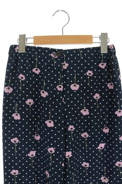 ミュウミュウ miumiu シルクパンツ クロップド ドット 花柄 総柄