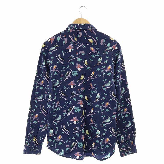ポール・スミス 長袖シャツ L ネイビー 花柄袖 美品】Paul Smith COLLECTION ポールスミスコレクション 長袖