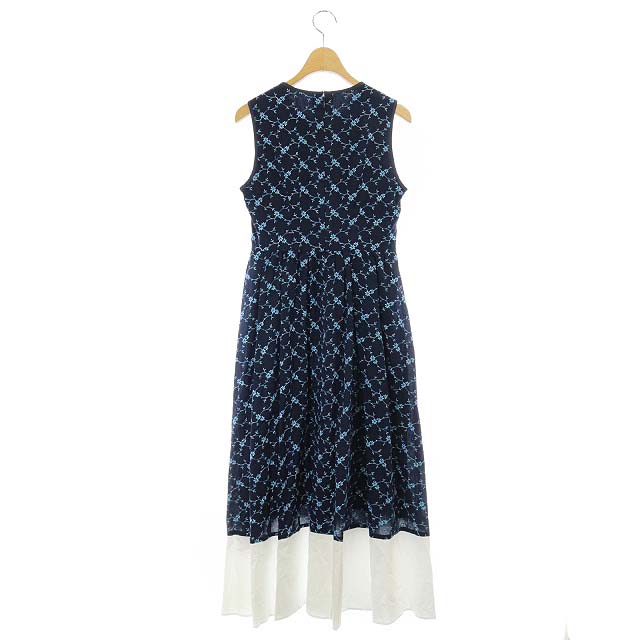 定番の中古商品 オブリ 白 紺 S ノースリーブ 刺繍バイカラーワンピース 21ss Obbli ワンピース Www Joi Salon Com