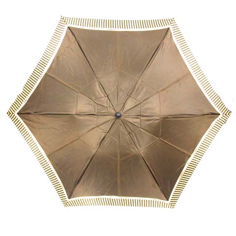 フェンディ FENDI 折りたたみ傘 雨傘 ストライプ 総柄 ベージュ 茶 