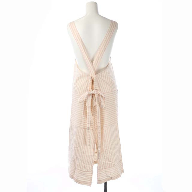 ラルフローレン RALPH LAUREN ストライプエプロン コットン ピンク