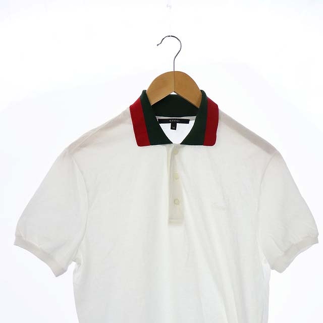 グッチ GUCCI シェリーラインロゴ刺繍ポロシャツ 半袖 プルオーバー M 