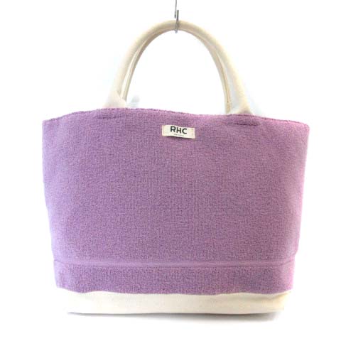 ロンハーマン Ron Herman パイル キャンバストートバッグ ハンドバッグ Rhc バイカラー オフホワイト 紫 パープル An35 レディース 170 ベクトルパーク