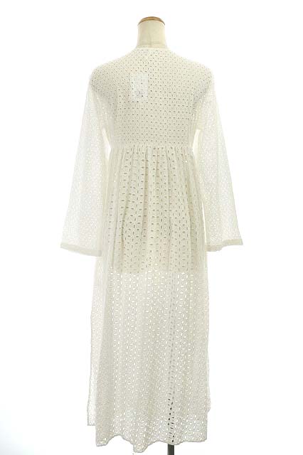 未使用品 トゥモローランド Tomorrowland フィル Fil 19ss コットンボイルカットワークカシュクールワンピース レース ロング 長袖 F 白 ホワイト Hs Os レディース 170 ベクトルパーク