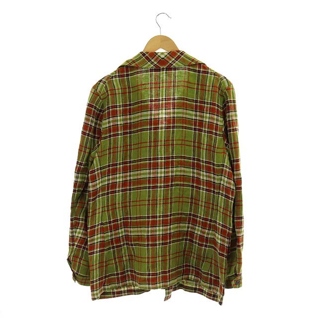 グッチ GUCCI チェック柄 ダブルボタン ジャケット テーラード 48 緑 