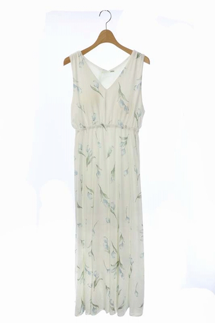 ジェラートピケ Gelato Pique 21ss ワンピース ドレス リップフラワーモチーフ ノースリーブ ロング One Size 白 青 ホワイト ブルー Ao Os レディース 170 ベクトルパーク