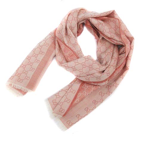 グッチ GUCCI ST GGWEBLONG ストール フリンジ ウール シルク混 GG柄  