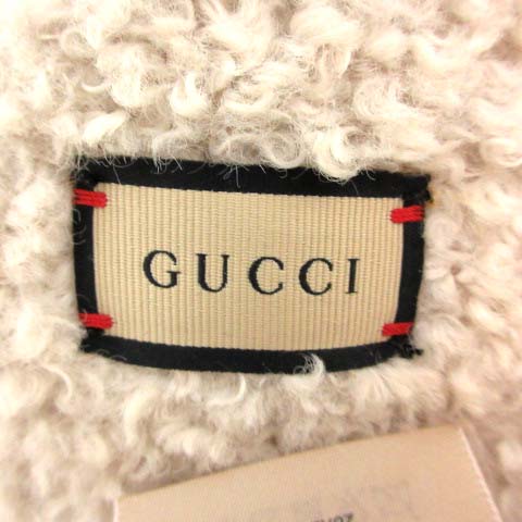 グッチ GUCCI GG カーリーエコファー イヤーマフ 耳あて ロゴ レザー 