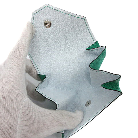 HERMESエルメス ル・ヴァンキャトルグリーンレザー ケース HERMESエルメス ル・ヴァンキャトルグリーンレザー コインケース