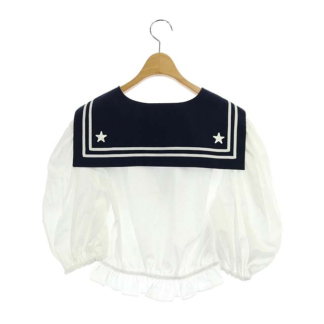 ミュウミュウ miumiu ミュウミュウ 21SS ポプリン ブラウス セーラー 