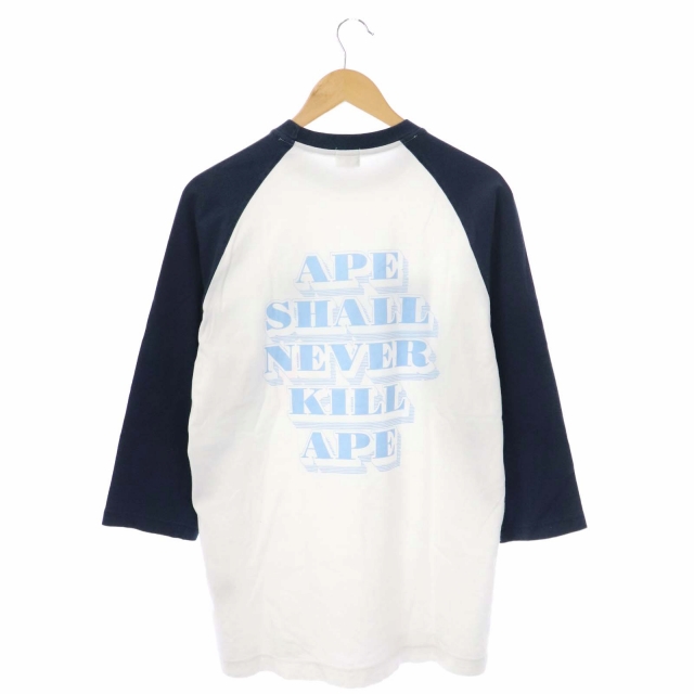 アベイシングエイプ A BATHING APE BAPE プリントラグラン七分袖 
