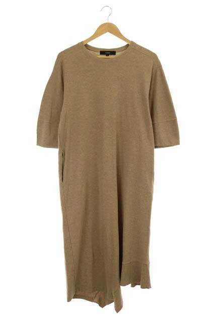 フローレント Florent ワンピース イレギュラーヘム 七分袖 ロング 1 茶 ブラウン Ao Os レディース 170 ベクトルパーク