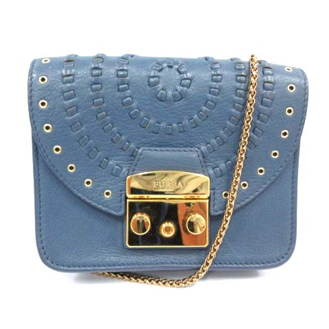 フルラ FURLA メトロポリス 編み込みレザー ミニクロスボディ ミニ  