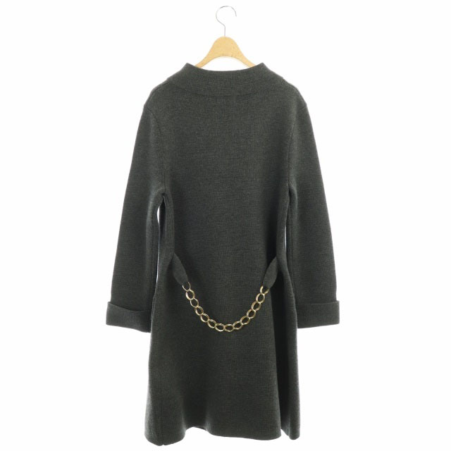 ジェイ エムデヴィッドソン J M Davidson バックチェーンデザインニットコート ロング アウター M グレー Df Os レディース 170 ベクトルパーク
