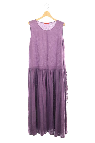マックス コー Max Co リネンワンピース ノースリーブ ロング マキシ丈 切替 S 紫 パープル My Os レディース 170 ベクトルパーク