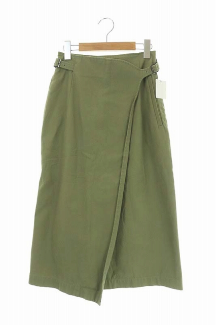 ナノユニバース Nano Universe ウエストベルトラップスカート ロング マキシ タイト 36 カーキ Cm Os レディース 170 ベクトルパーク