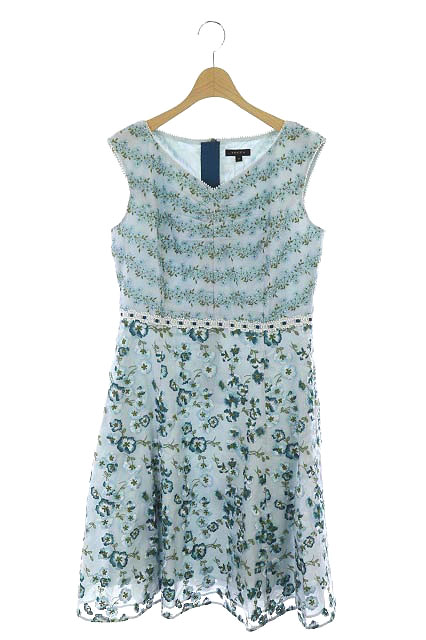 トッカ Tocca 復刻 Latifolia ドレス ワンピース フレア 膝丈 刺繍 Vネック 6 水色 ライトブルー Os レディース 170 ベクトルパーク トッカ Tocca 復刻 Latifolia ドレス ワンピース フレア 膝丈 刺繍 Vネック 6 水色 ライトブルー Os レディース 170 ベクトルパーク