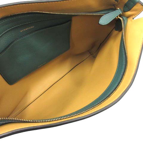 未使用品 バーバリー BURBERRY Large Tri-tone Leather Clutch 