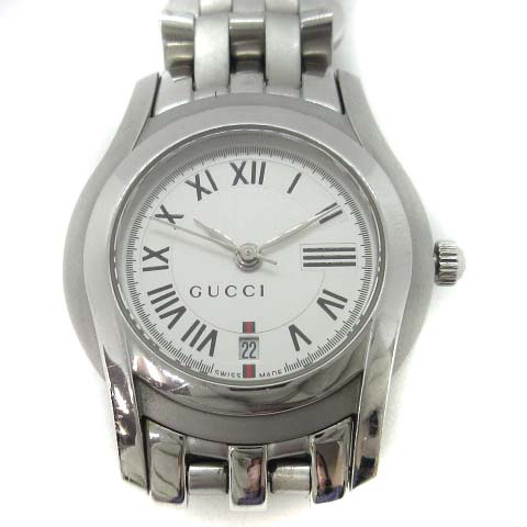 グッチ GUCCI 腕時計 クォーツ 3秒針 アナログ シルバー色 5500 L  