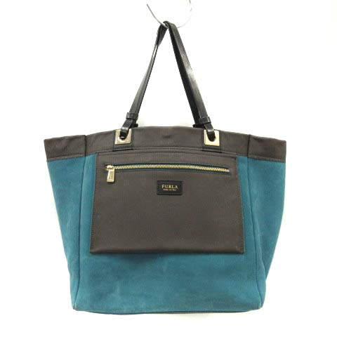 フルラ FURLA トートバッグ ハンドバッグ レザー スエード 切替 バイ 